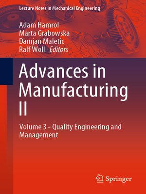 cover image of Advances in Manufacturing II